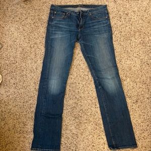 mid rise straight leg jeans